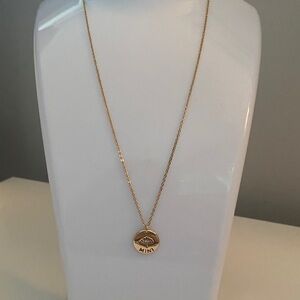LC Lauren Conrad mini Gold Fan Pendant Necklace